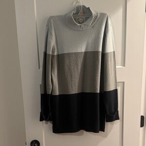 Colorblock Turtleneck Sweater